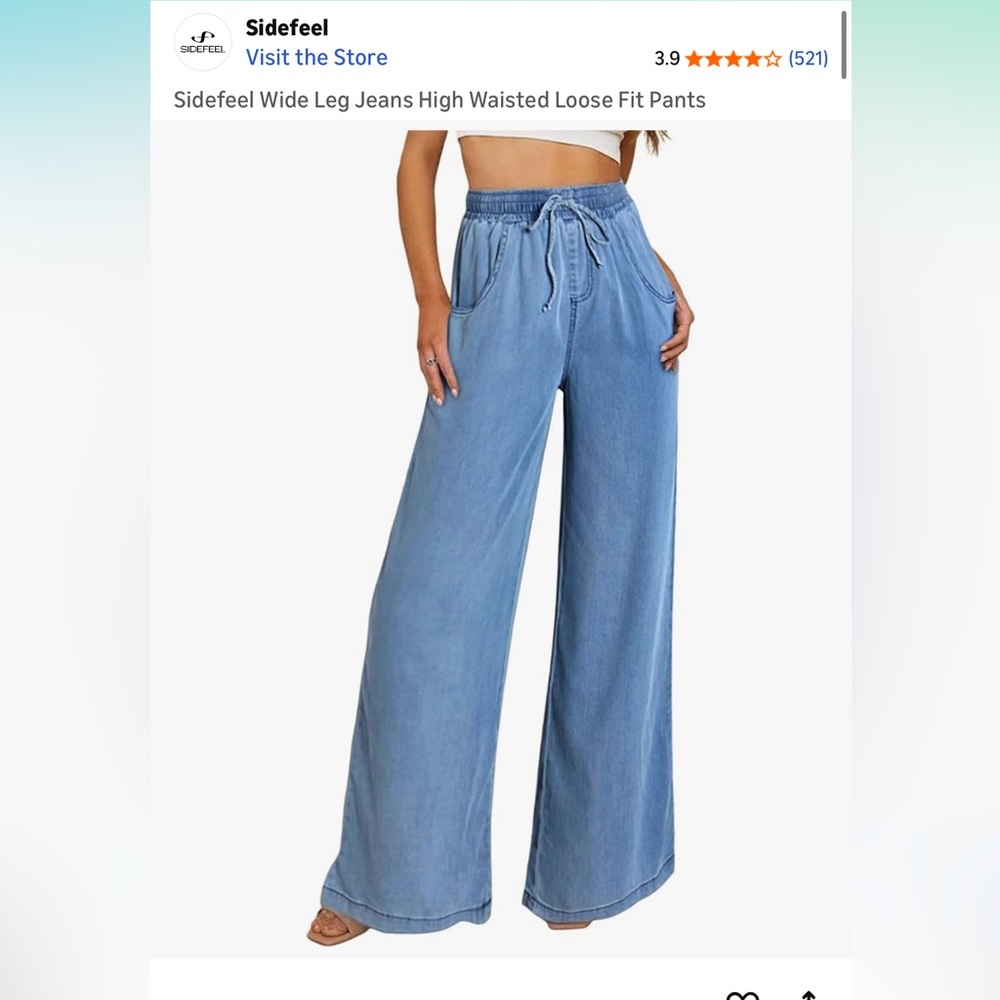 Sidefeel Blue Wide Leg Jeans